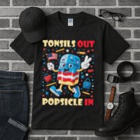 Tonsils Out Popsicles In Patriotic Usa Flag 4th Of July Tall T-Shirt