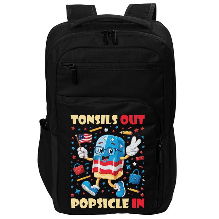 Tonsils Out Popsicles In Patriotic Usa Flag 4th Of July Impact Tech Backpack