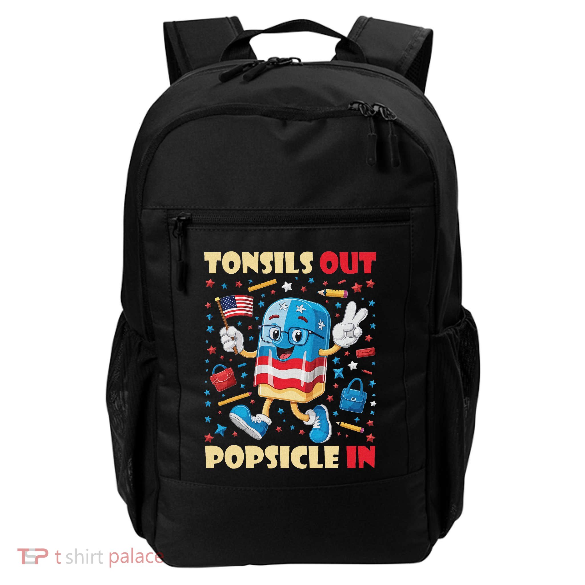 Tonsils Out Popsicles In Patriotic Usa Flag 4th Of July Backpack
