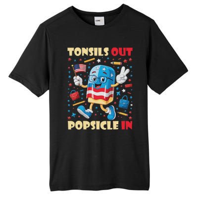 Tonsils Out Popsicles In Patriotic Usa Flag 4th Of July Tall Fusion ChromaSoft Performance T-Shirt