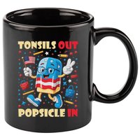 Tonsils Out Popsicles In Patriotic Usa Flag 4th Of July 11oz C Handle Ceramic Mug