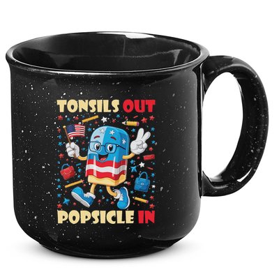 Tonsils Out Popsicles In Patriotic Usa Flag 4th Of July 15oz Campfire Ceramic Mug