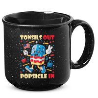 Tonsils Out Popsicles In Patriotic Usa Flag 4th Of July 15oz Campfire Ceramic Mug