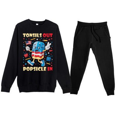 Tonsils Out Popsicles In Patriotic Usa Flag 4th Of July Premium Crewneck Sweatsuit Set