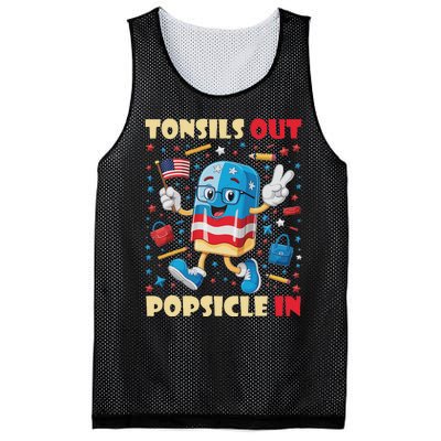 Tonsils Out Popsicles In Patriotic Usa Flag 4th Of July Mesh Reversible Basketball Jersey Tank