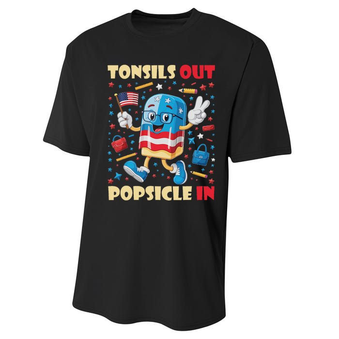 Tonsils Out Popsicles In Patriotic Usa Flag 4th Of July Performance Sprint T-Shirt