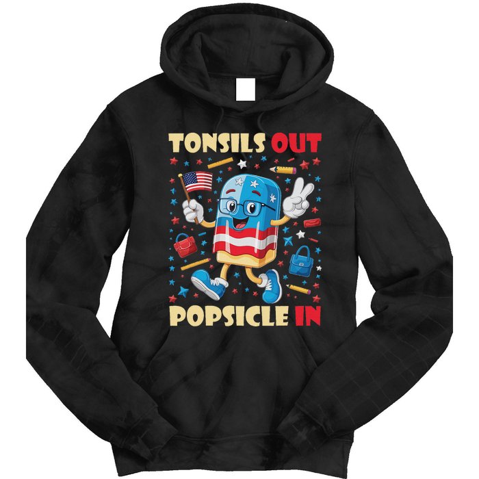 Tonsils Out Popsicles In Patriotic Usa Flag 4th Of July Tie Dye Hoodie