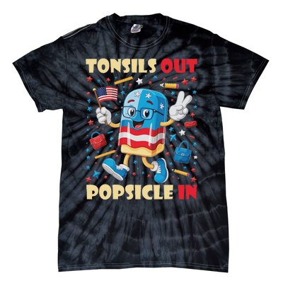 Tonsils Out Popsicles In Patriotic Usa Flag 4th Of July Tie-Dye T-Shirt