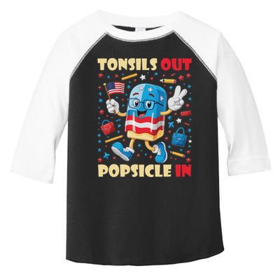 Tonsils Out Popsicles In Patriotic Usa Flag 4th Of July Toddler Fine Jersey T-Shirt