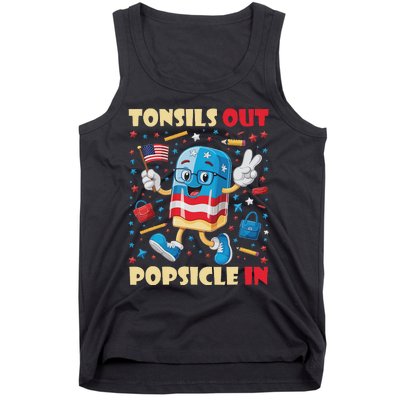 Tonsils Out Popsicles In Patriotic Usa Flag 4th Of July Tank Top