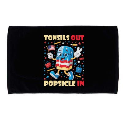 Tonsils Out Popsicles In Patriotic Usa Flag 4th Of July Microfiber Hand Towel