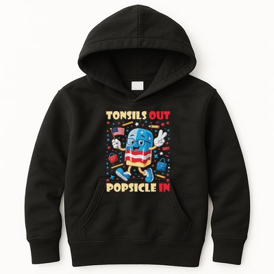 Tonsils Out Popsicles In Patriotic Usa Flag 4th Of July Kids Hoodie