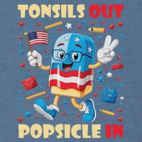 Tonsils Out Popsicles In Patriotic Usa Flag 4th Of July Garment-Dyed Sweatshirt
