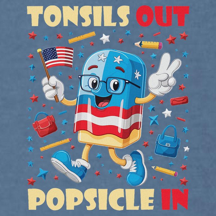 Tonsils Out Popsicles In Patriotic Usa Flag 4th Of July Garment-Dyed Sweatshirt