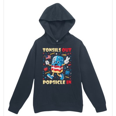 Tonsils Out Popsicles In Patriotic Usa Flag 4th Of July Urban Pullover Hoodie