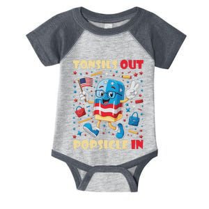 Tonsils Out Popsicles In Patriotic Usa Flag 4th Of July Infant Baby Jersey Bodysuit