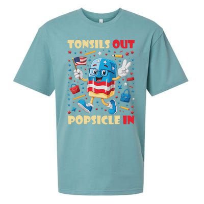 Tonsils Out Popsicles In Patriotic Usa Flag 4th Of July Sueded Cloud Jersey T-Shirt