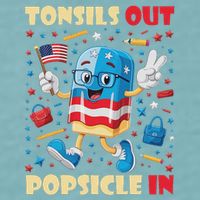 Tonsils Out Popsicles In Patriotic Usa Flag 4th Of July Sueded Cloud Jersey T-Shirt