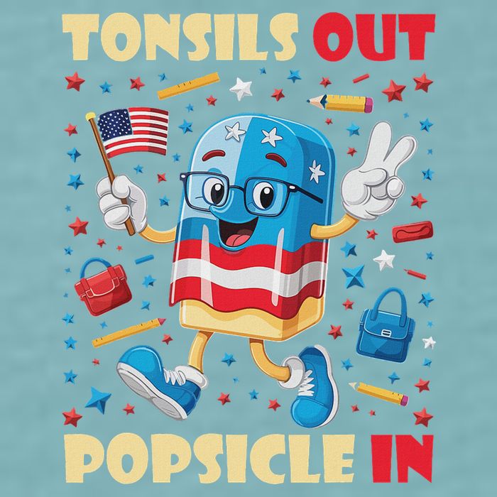 Tonsils Out Popsicles In Patriotic Usa Flag 4th Of July Sueded Cloud Jersey T-Shirt