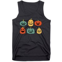 Types Of Pumpkin Jack O Lantern Collection Retro Halloween Tank Top