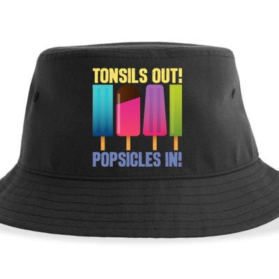 Tonsils Out Popsicles In Tonsillectomy Removal Surgery Sustainable Bucket Hat