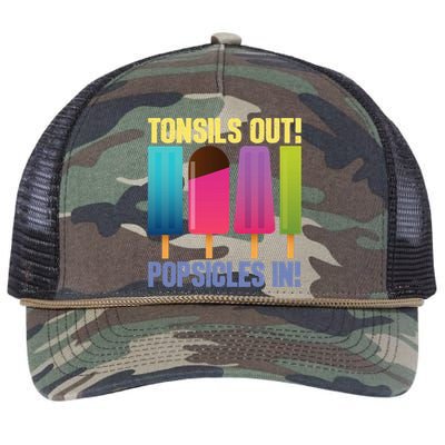 Tonsils Out Popsicles In Tonsillectomy Removal Surgery Retro Rope Trucker Hat Cap