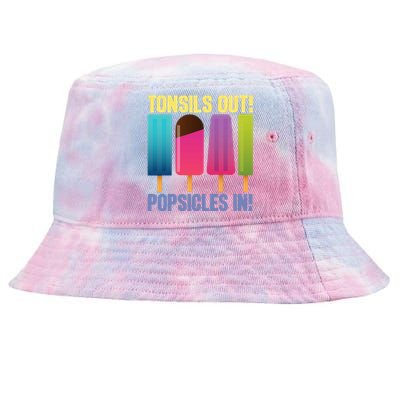 Tonsils Out Popsicles In Tonsillectomy Removal Surgery Tie-Dyed Bucket Hat