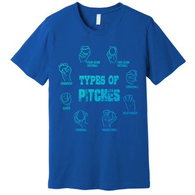 Types Of Pitches Softball Baseball Team Sport Funny Tee Gift Premium T-Shirt