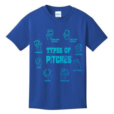 Types Of Pitches Softball Baseball Team Sport Funny Tee Gift Kids T-Shirt