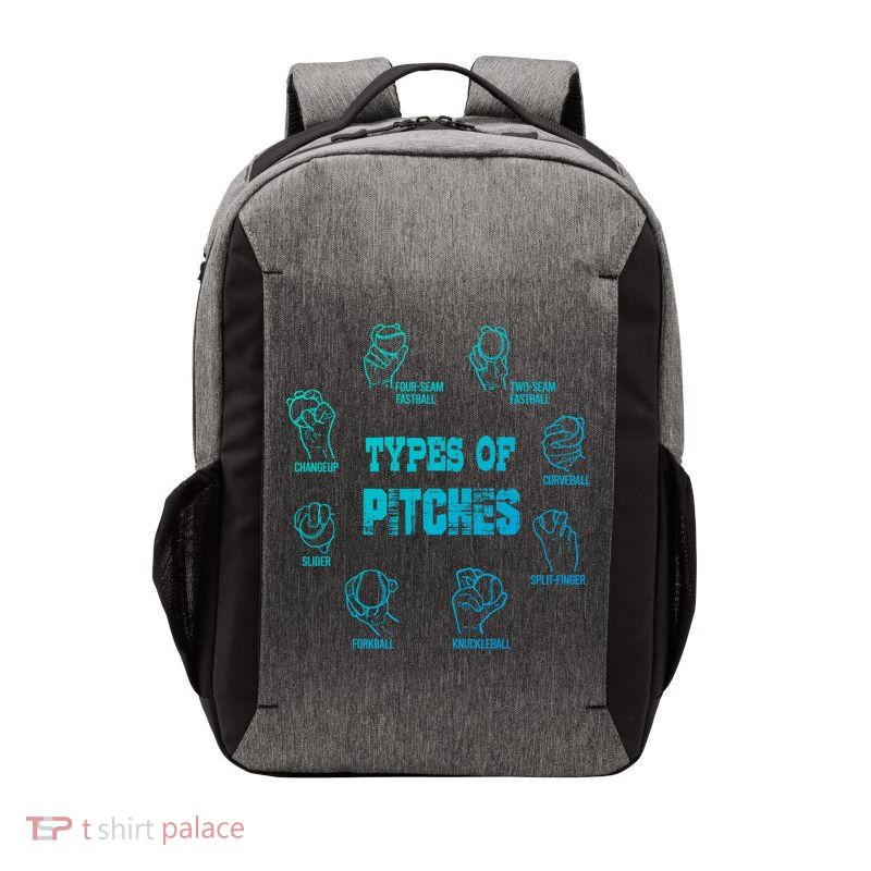 Types Of Pitches Softball Baseball Team Sport Funny Tee Gift Vector Backpack