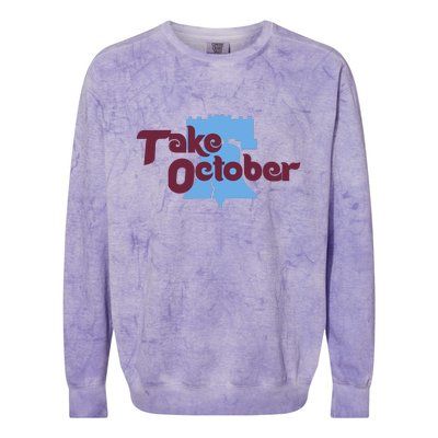 Take October Philadelphia Baseball Colorblast Crewneck Sweatshirt