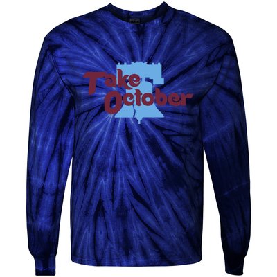 Take October Philadelphia Baseball Tie-Dye Long Sleeve Shirt