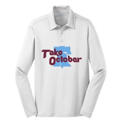 Take October Philadelphia Baseball Silk Touch Performance Long Sleeve Polo