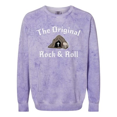 The Original Rock And Roll Christian Jesus Resurrection Colorblast Crewneck Sweatshirt