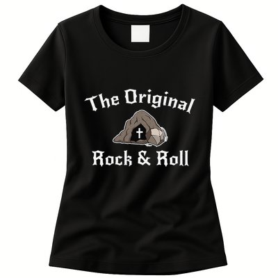 The Original Rock And Roll Christian Jesus Resurrection Womens T-Shirt