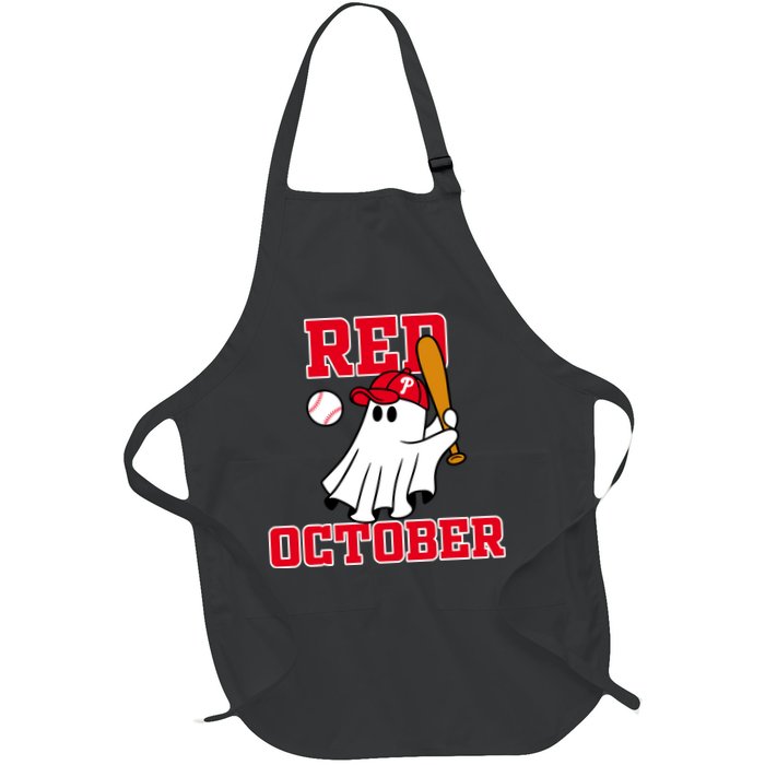 Take October Red October Philadelphia Ghost Baseball Halloween Apron