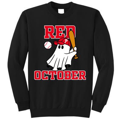 Take October Red October Philadelphia Ghost Baseball Halloween Sweatshirt