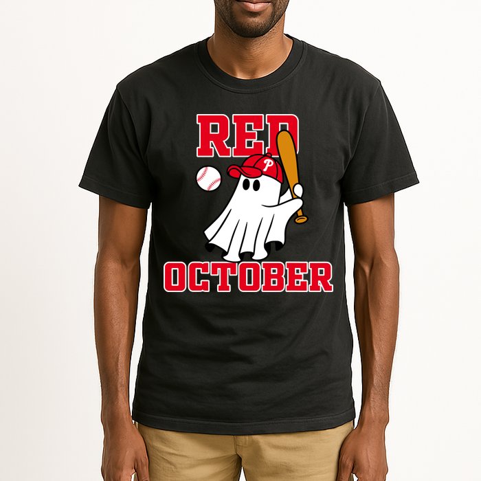 Take October Red October Philadelphia Ghost Baseball Halloween Tall T-Shirt