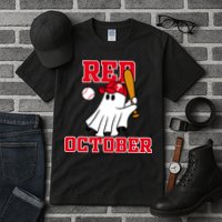 Take October Red October Philadelphia Ghost Baseball Halloween Tall T-Shirt
