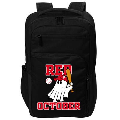 Take October Red October Philadelphia Ghost Baseball Halloween Impact Tech Backpack