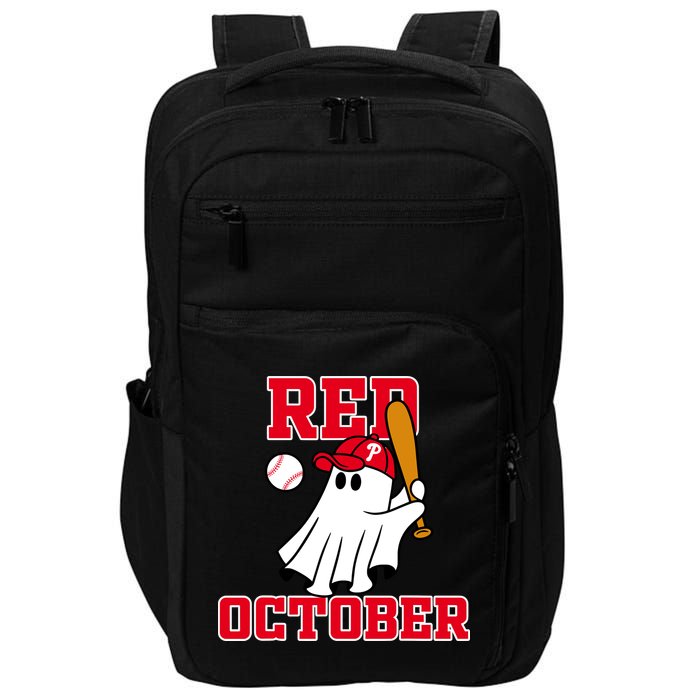 Take October Red October Philadelphia Ghost Baseball Halloween Impact Tech Backpack
