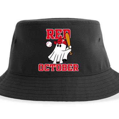 Take October Red October Philadelphia Ghost Baseball Halloween Sustainable Bucket Hat