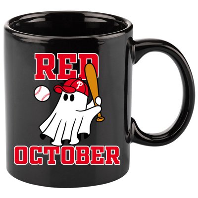 Take October Red October Philadelphia Ghost Baseball Halloween 11oz C Handle Ceramic Mug