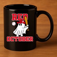 Take October Red October Philadelphia Ghost Baseball Halloween 11oz C Handle Ceramic Mug