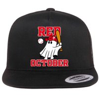 Take October Red October Philadelphia Ghost Baseball Halloween Flat Bill Trucker Hat