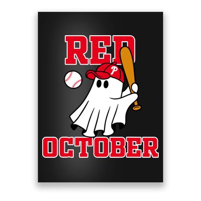 Take October Red October Philadelphia Ghost Baseball Halloween Poster