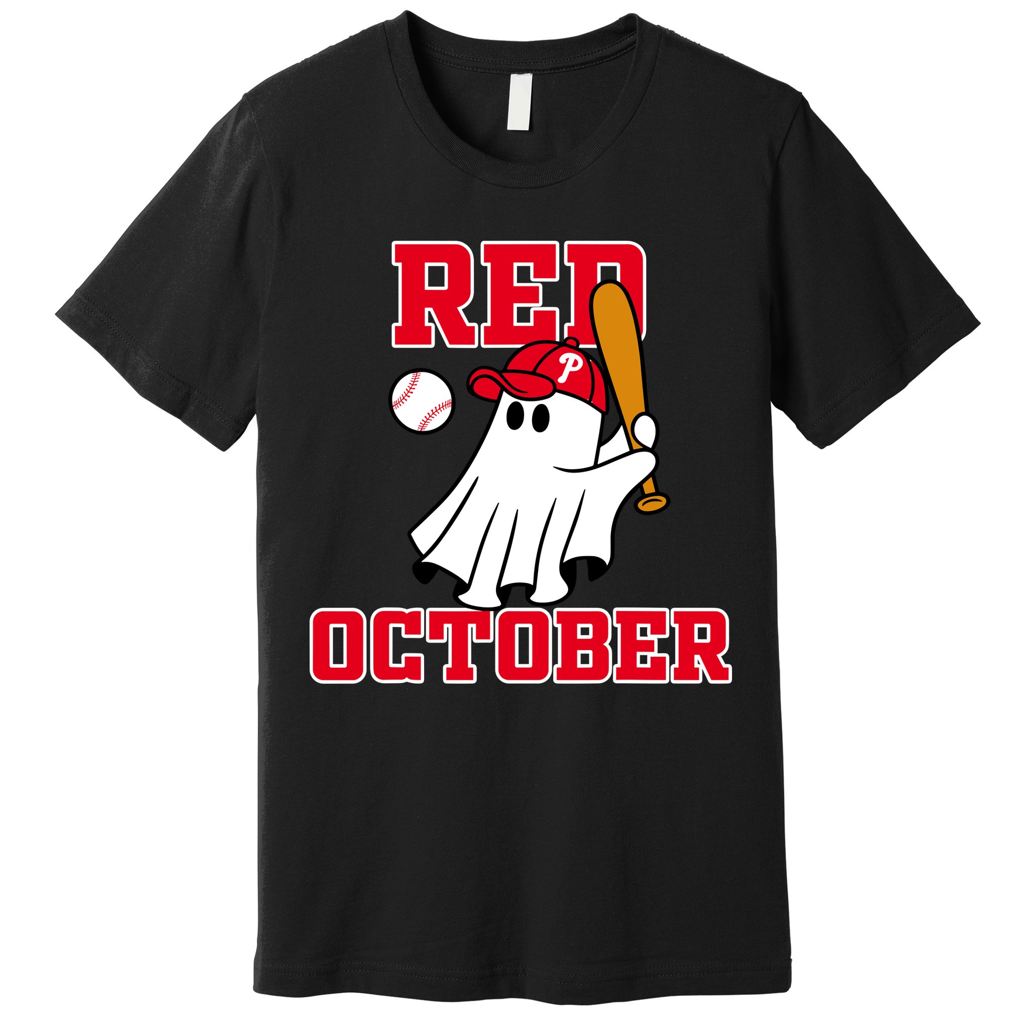 Take October Red October Philadelphia Ghost Baseball Halloween Premium T-Shirt