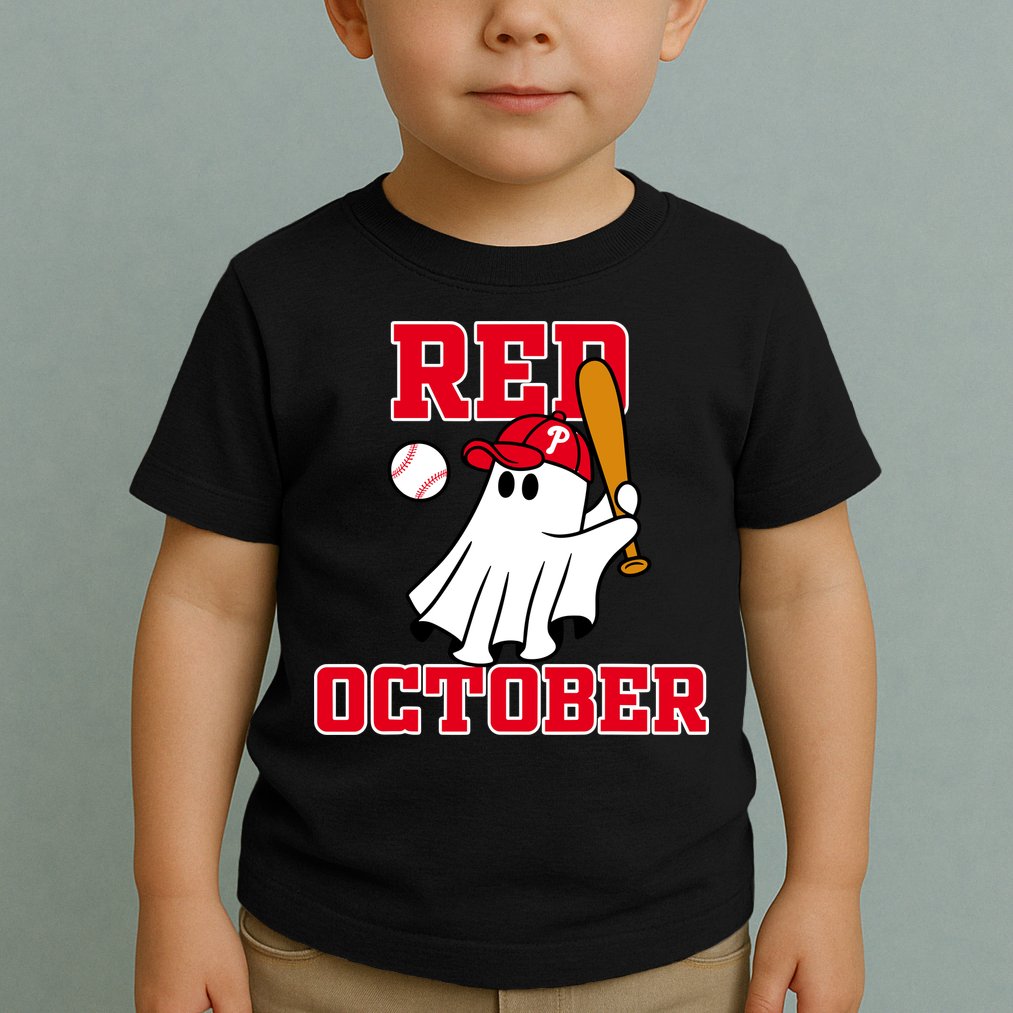 Take October Red October Philadelphia Ghost Baseball Halloween Toddler T-Shirt