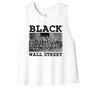 Tulsa Oklahoma Retro Black History Month Black Wall Street Cool Gift Women's Racerback Cropped Tank