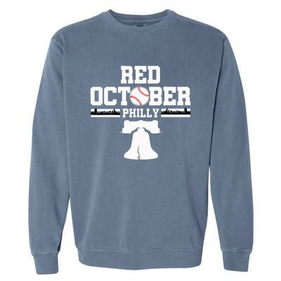 Take October Red Baseball Fan Garment-Dyed Sweatshirt